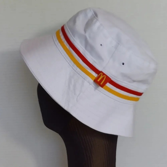 None Accessories - Ronald McDonald House White Yellow Red Stripe Bucket Hat